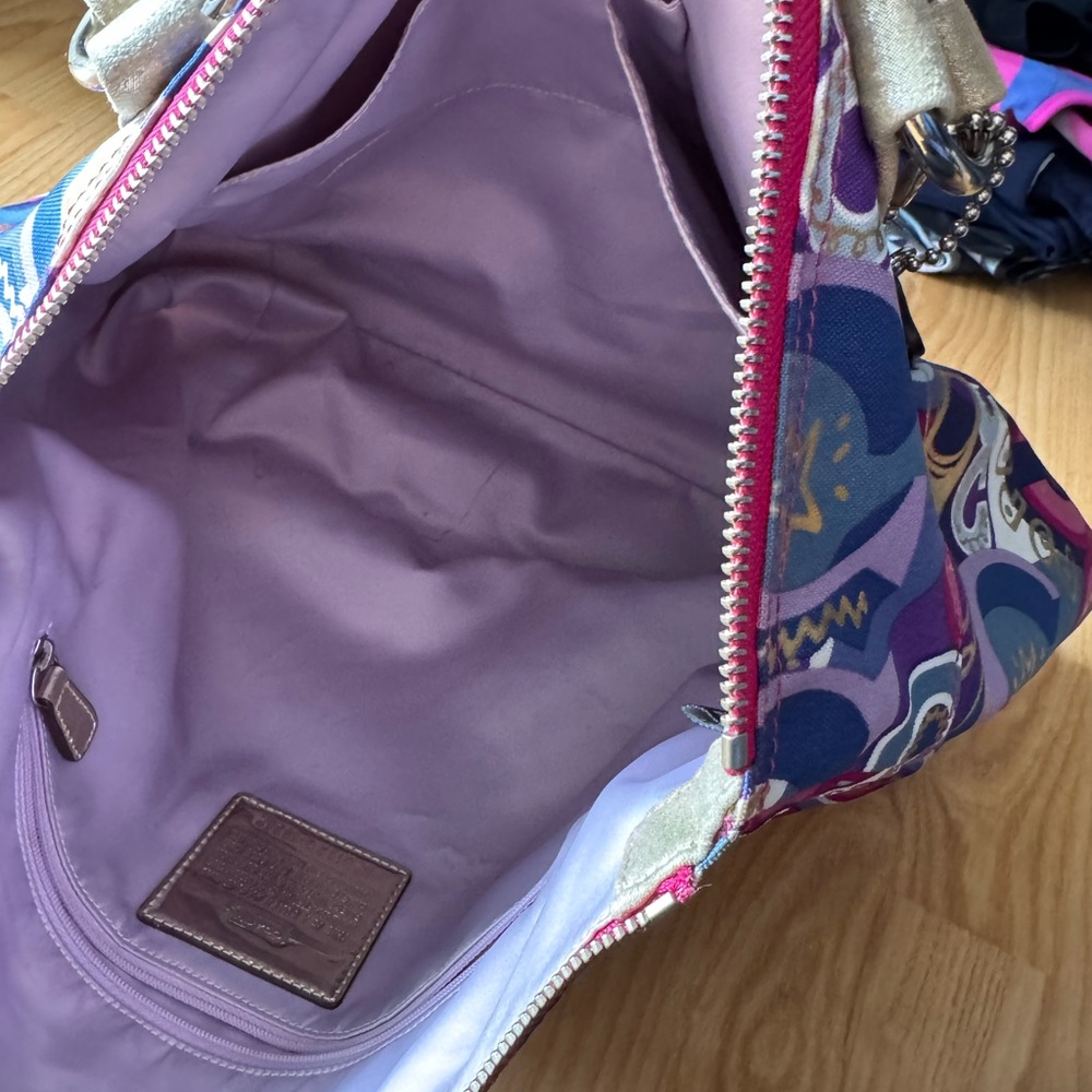 LIMITED EDITION Y2K Coach Poppy Pop C Metallic Graffiti Large Tote Bag Retro - Picture 6 of 9